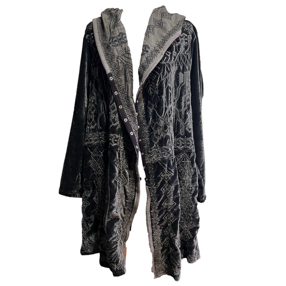 Anthropologie Jackets & Blazers - NWT Anthropologie Kyla Seo gray/pewter velour hooded open front jacket size XXL